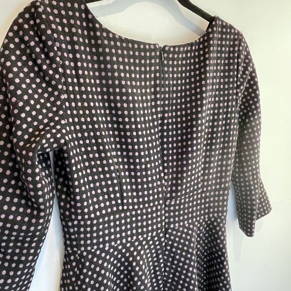 Boden Polka Dot Print Wool Fit & Flare Dress - size 4 Long - Picture 9 of 9